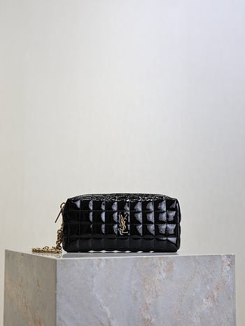 Bagsaaa YSL Saint Laurent Cassandre Carré Matelassé Pouch black - 18.5cm