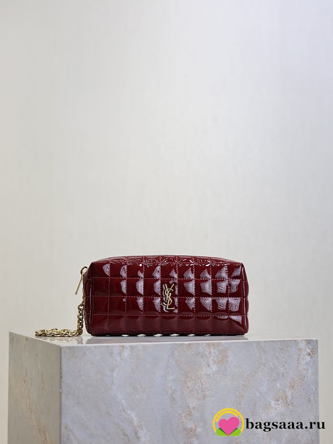 Bagsaaa YSL Saint Laurent Cassandre Carré Matelassé Pouch red - 18.5cm - 1