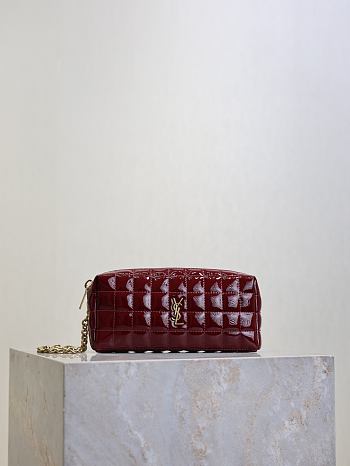 Bagsaaa YSL Saint Laurent Cassandre Carré Matelassé Pouch red - 18.5cm