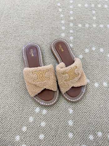 Bagsaaa Celine Lympia Twisted Sandal In Sponge Fabric beige