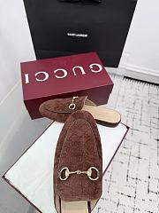 Bagsaaa Gucci Women's Princetown slipper 802163 brown GG velvet - 4