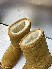 Bagsaaa Dior Frost Ankle Boot Beige Cannage Suede and Ecru Lambskin Shearling - 3