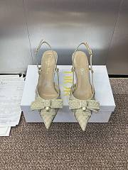 Bagsaaa Dior Adiorable Slingback Pump Transparent Mesh Embroidered with Gold-Tone Laminated Thread and Strass - 10cm - 1