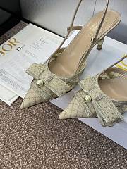 Bagsaaa Dior Adiorable Slingback Pump Transparent Mesh Embroidered with Gold-Tone Laminated Thread and Strass - 10cm - 2