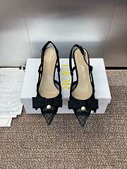 Bagsaaa Dior Adiorable Slingback Pump Transparent Mesh Embroidered with Black Cotton Thread and Strass - 10cm - 1