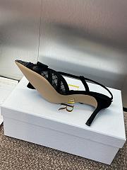 Bagsaaa Dior Adiorable Slingback Pump Transparent Mesh Embroidered with Black Cotton Thread and Strass - 10cm - 4
