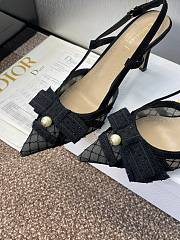 Bagsaaa Dior Adiorable Slingback Pump Transparent Mesh Embroidered with Black Cotton Thread and Strass - 10cm - 2