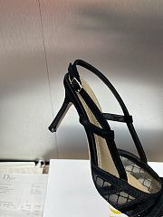 Bagsaaa Dior Adiorable Slingback Pump Transparent Mesh Embroidered with Black Cotton Thread and Strass - 10cm - 3
