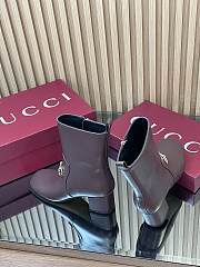 Bagsaaa Gucci Women's ankle boot with Horsebit 835808 dark brown - 4