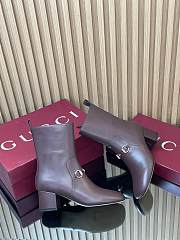 Bagsaaa Gucci Women's ankle boot with Horsebit 835808 dark brown - 2