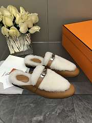Bagsaaa Hermes Oz mule brown & shearling - 1