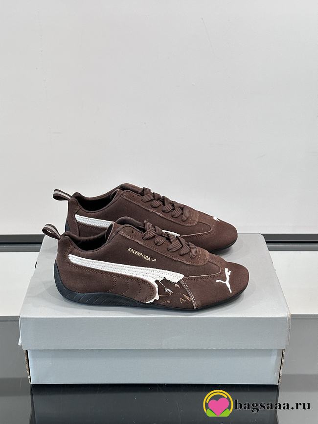 Bagsaaa Speedcat Suede Balenciaga Sneaker Brown - 1