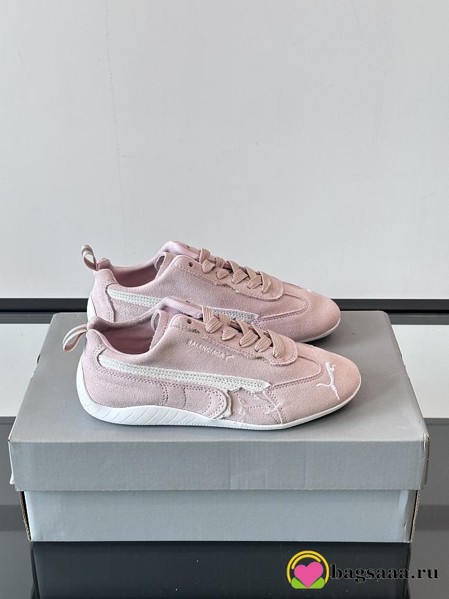 Bagsaaa Speedcat Suede Balenciaga Sneaker Pink - 1