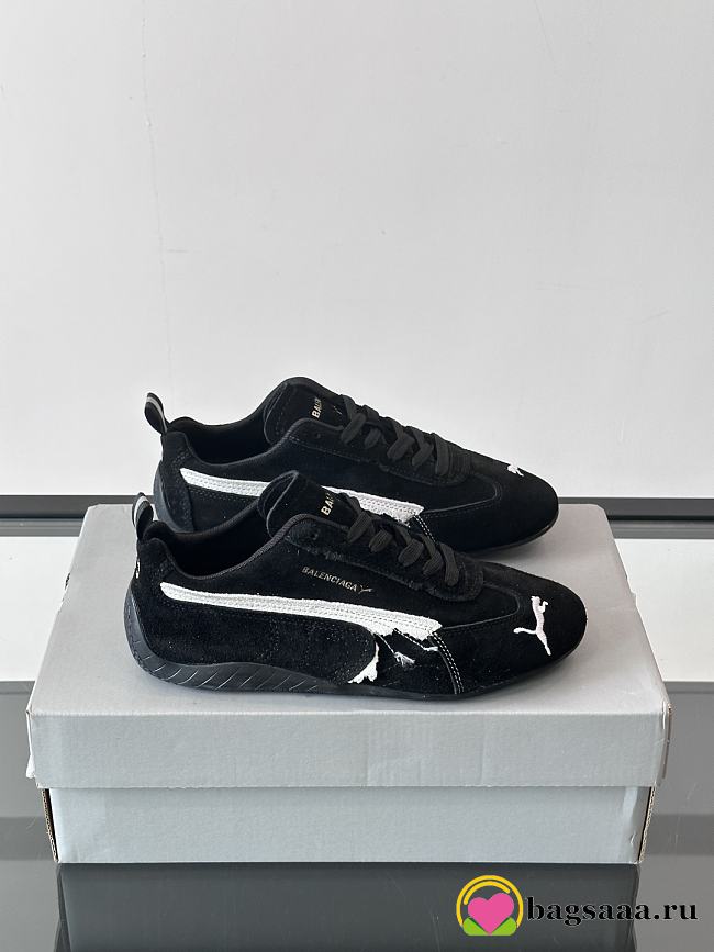 Bagsaaa Speedcat Suede Balenciaga Sneaker Black - 1
