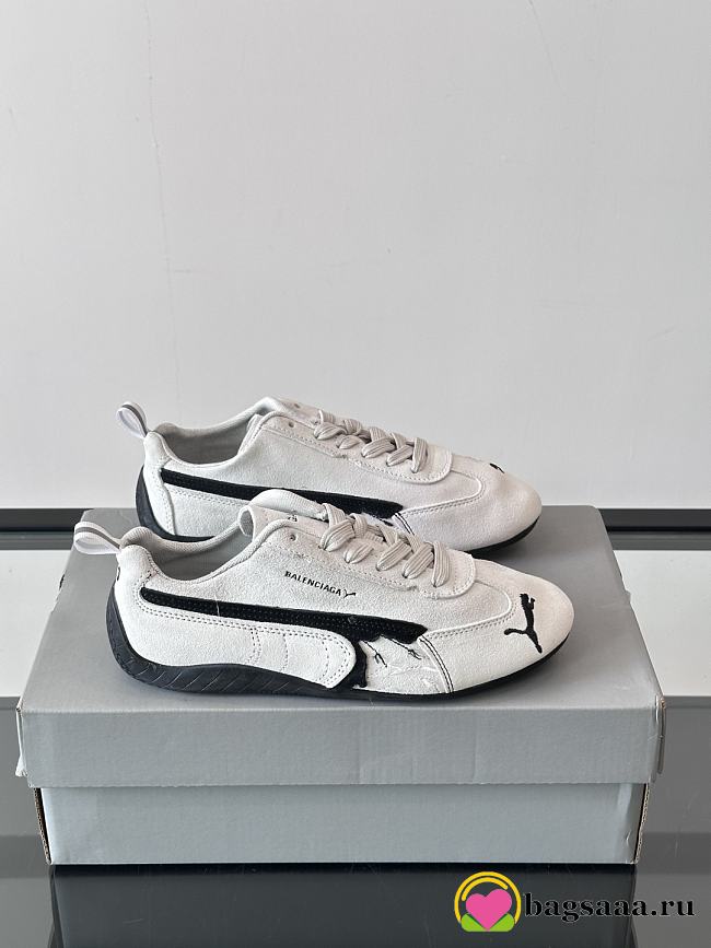 Bagsaaa Speedcat Suede Balenciaga Sneaker White - 1