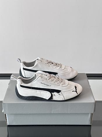 Bagsaaa Speedcat Suede Balenciaga Sneaker White