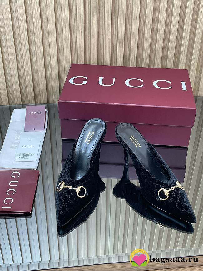 Bagsaaa Gucci Women's mule with Horsebit 835739 black - 8.5cm - 1