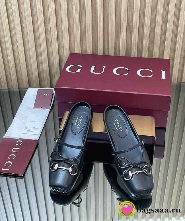 Bagsaaa Women's Gucci Horsebit mule 850317 black - 1