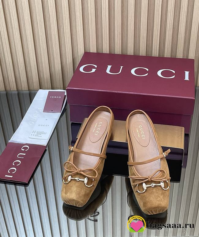 Bagsaaa Women's Gucci Horsebit mule 850317 brown suede - 1
