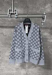 Bagsaaa Gucci Reversible GG wool jacquard cardigan grey and black - 1