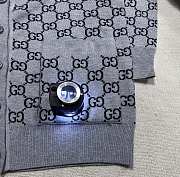 Bagsaaa Gucci Reversible GG wool jacquard cardigan grey and black - 2
