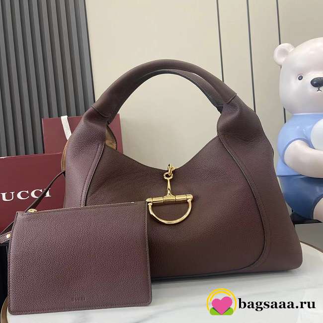 Bagsaaa Gucci Softbit maxi shoulder bag 837466 dark brown - 46cm - 1