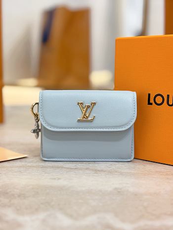 Bagsaaa LV M14614 Tiny Recto Verso Card Holder LV Bloom Azure Blue - 10cm