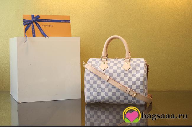 Bagsaaa Louis Vuitton N40608 Speedy Bandoulière 25 Damier Azur - 25cm - 1