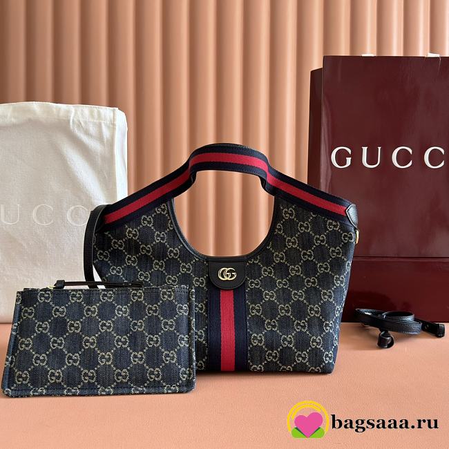 Bagsaaa Gucci Giglio small tote bag 860845 denim blue - 25cm - 1