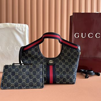 Bagsaaa Gucci Giglio small tote bag 860845 denim blue - 25cm