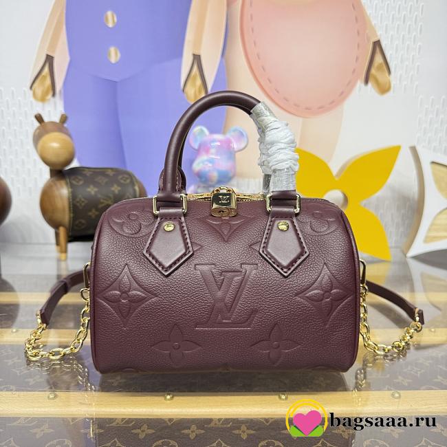 Bagsaaa LV M25929 Speedy Bandouliere 20 Grenat Red - 20.5cm - 1