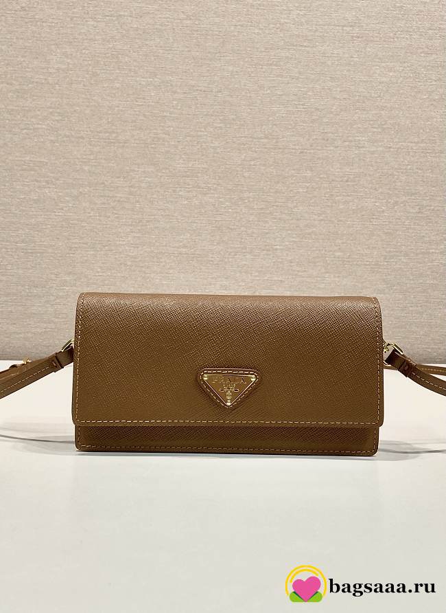 Bagsaaa Prada Saffiano leather mini-bag 1NF059 brown - 18cm - 1