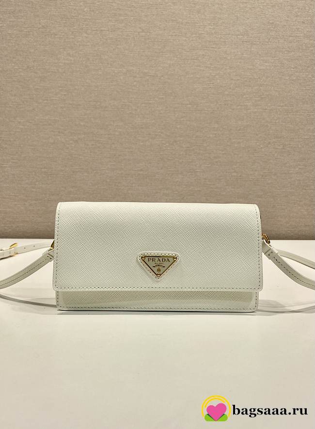 Bagsaaa Prada Saffiano leather mini-bag 1NF059 white - 18cm - 1