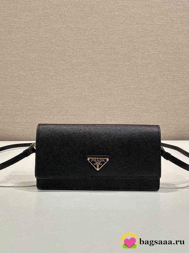 Bagsaaa Prada Saffiano leather mini-bag 1NF059 black - 18cm - 1