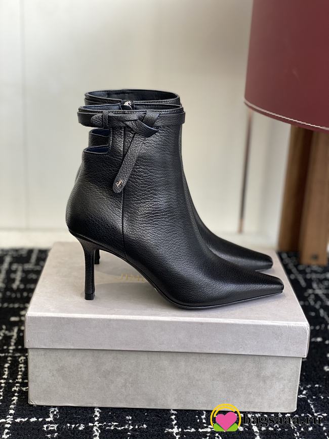 Bagsaaa Jimmy Choo Camie Ankle Boot 85 Black Shiny Kid Leather Ankle Boots - 1