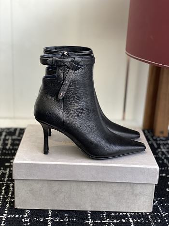 Bagsaaa Jimmy Choo Camie Ankle Boot 85 Black Shiny Kid Leather Ankle Boots