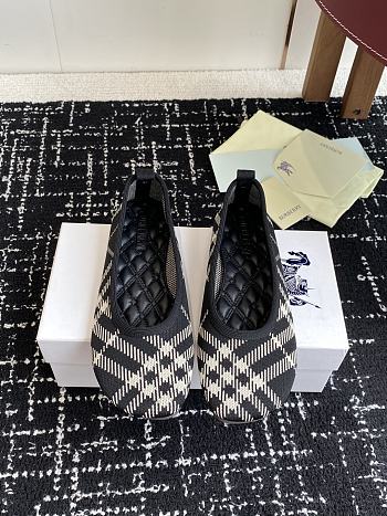 Bagsaaa Burberry Check Knit Baby ballerinas black