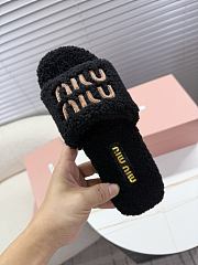 Bagsaaa Miu Miu Shearling slides black - 3