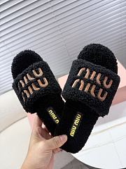 Bagsaaa Miu Miu Shearling slides black - 2