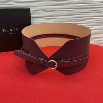 Bagsaaa Alaia Double Bustier Belt In Calfskin Dark Red
