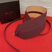 Bagsaaa Alaia Double Bustier Belt In Calfskin Dark Red - 2