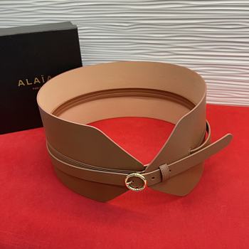 Bagsaaa Alaia Double Bustier Belt In Calfskin Beige
