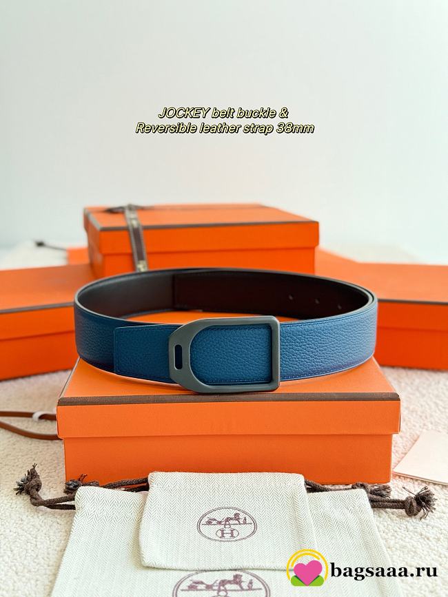 Bagsaaa Hermes Blue Belt 38MM - 1