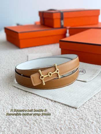 Bagsaaa Hermes Brown Belt 24MM