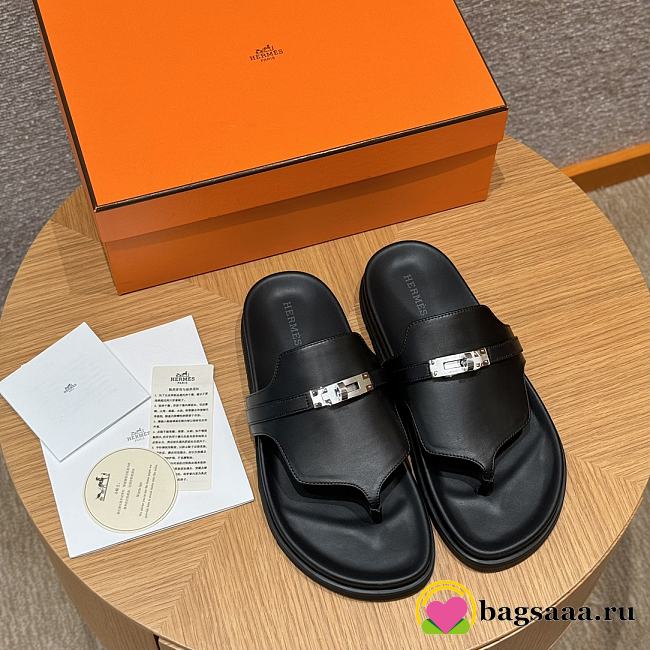Bagsaaa Hermes Empire Black Sandals - 1