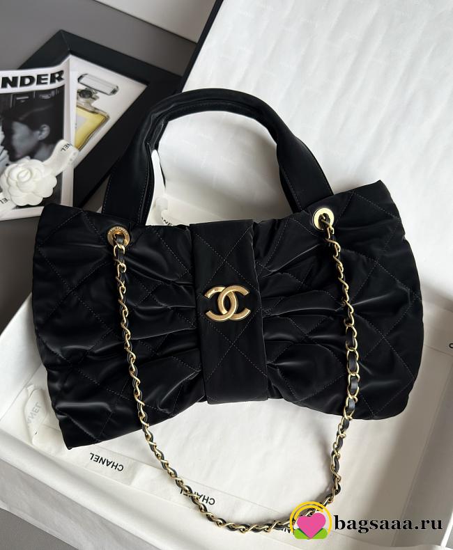 Bagsaaa Chanel Maxi Bow Bag AS5846 Black Velvet - 42cm - 1