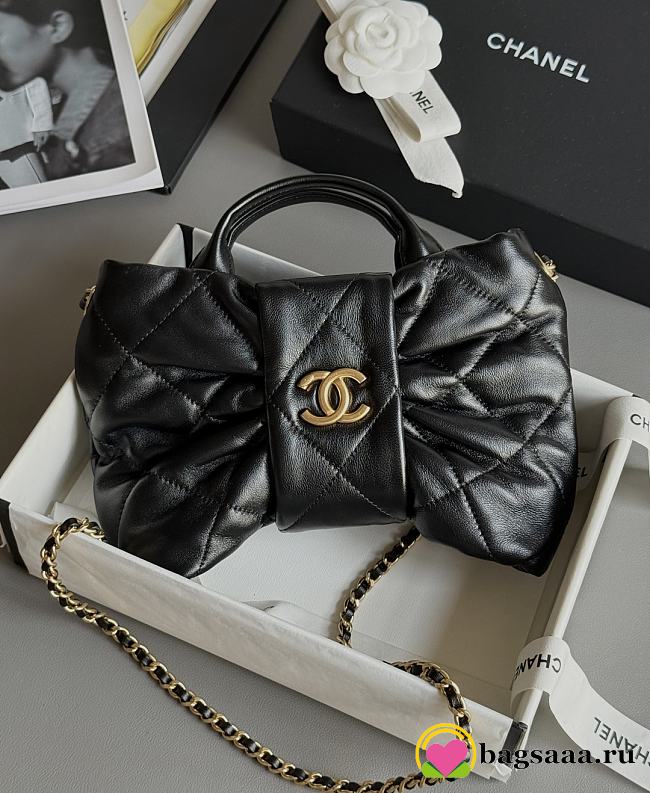 Bagsaaa Chanel Mini Bow Bag AS5849 Black Lambskin - 26cm - 1