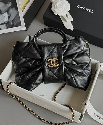 Bagsaaa Chanel Mini Bow Bag AS5849 Black Lambskin - 26cm