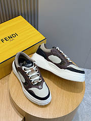 Bagsaaa Fendi Force sneakers in brown and white leather  - 3