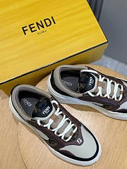 Bagsaaa Fendi Force sneakers in brown and white leather  - 2